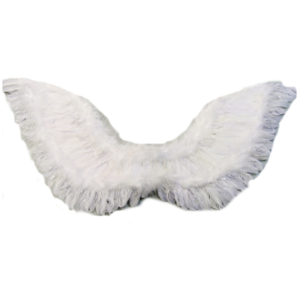 Andělská křídla, bílostříbrná, peří